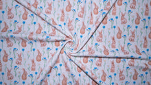 Load image into Gallery viewer, Easter Bunnies Blue Flowers Print Headwraps & Bows