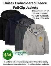 Load image into Gallery viewer, St. Jude's Embroidered Unisex Fleece Full-Zip Jacket
