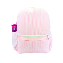 Load image into Gallery viewer, Mint Brand Personalized Seersucker Full Size Backpack (WITH POCKETS)
