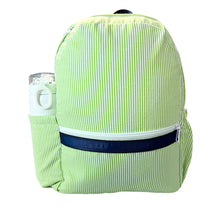 Load image into Gallery viewer, Mint Brand Personalized Seersucker Full Size Backpack (WITH POCKETS)
