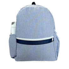 Load image into Gallery viewer, Mint Brand Personalized Seersucker Full Size Backpack (WITH POCKETS)
