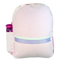 Load image into Gallery viewer, Mint Brand Personalized Seersucker Full Size Backpack (WITH POCKETS)
