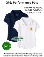 Load image into Gallery viewer, St. Jude's Embroidered Girls Performance Polo
