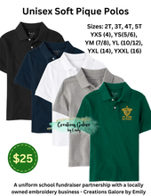Load image into Gallery viewer, St. Jude's Embroidered Unisex Short Sleeve Soft Pique Polos
