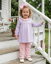 Load image into Gallery viewer, Audrey Bloomer Pants Set - Lavender Stripe &amp; Light Pink
