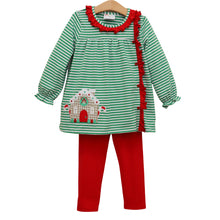 Load image into Gallery viewer, Christmas Cottage Ruffle Pants Set
