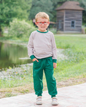 Load image into Gallery viewer, Connor Jogger Set - Tan Stripe &amp; Hunter Green
