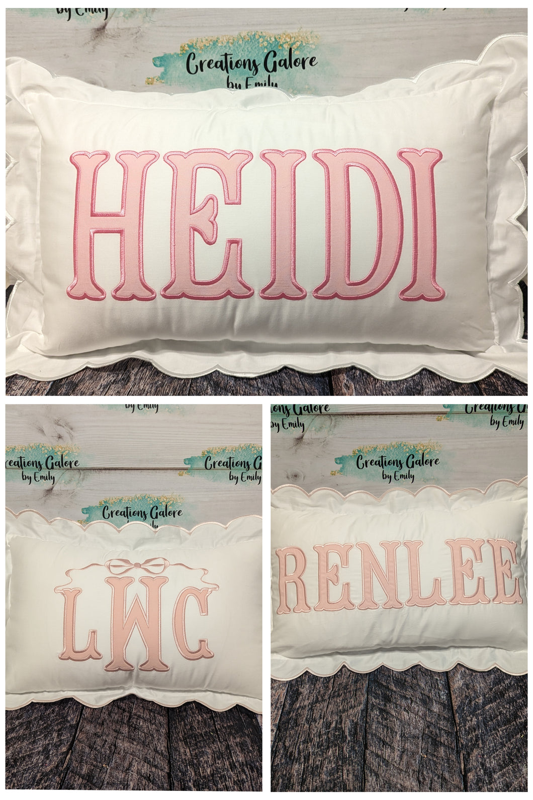 Personalized 12x20 Scalloped Pillow Cover