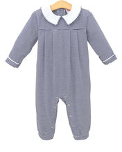 Load image into Gallery viewer, Henry Romper - Navy Stripe

