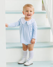 Load image into Gallery viewer, Liam Diaper Set - Light Blue Windowpane
