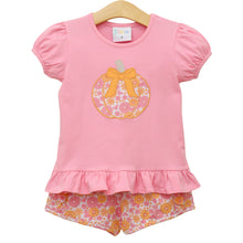 Load image into Gallery viewer, Pumpkin Petals Applique Ruffle Short Set
