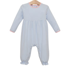 Load image into Gallery viewer, Sadie Romper - Light Blue Stripe &amp; Light Pink
