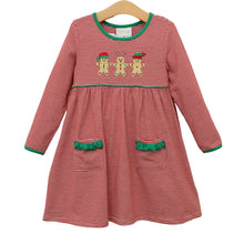 Load image into Gallery viewer, Santa's Sweet Helpers Ruffle Pocket Dress
