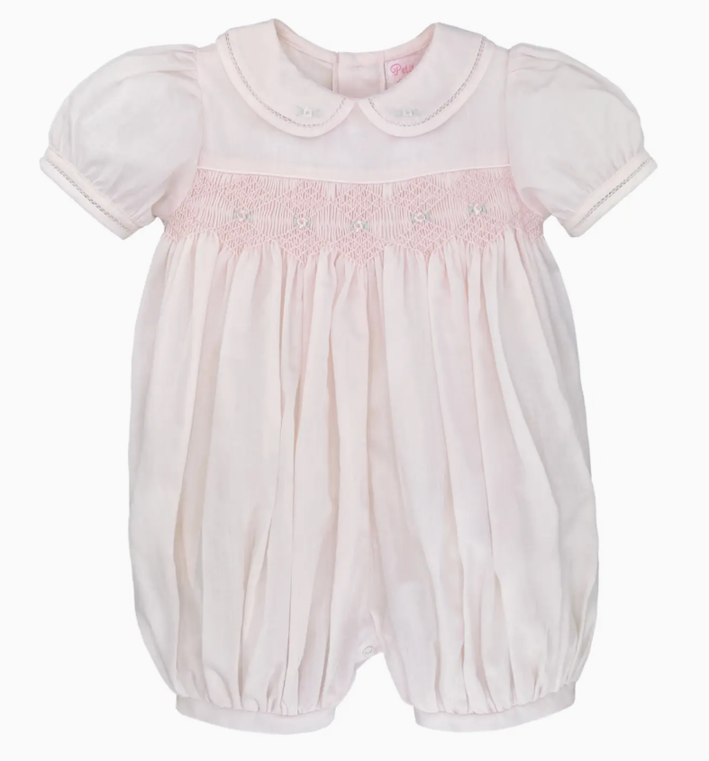 Pink Petit Ami French Bubble with Diamond Smocking