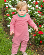 Load image into Gallery viewer, Thomas Romper - Red Stripe &amp; Green
