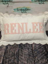 Load image into Gallery viewer, Personalized 12x20 Scalloped Pillow Cover
