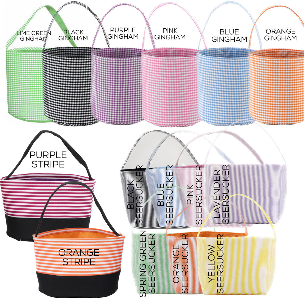 *PRE-ORDER* Embroidered Gingham/Seersucker Buckets for any holiday