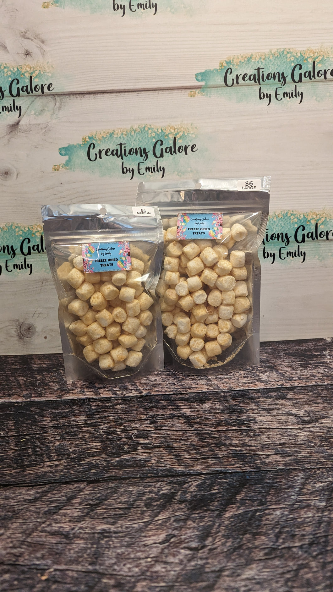 Freeze Dried Salted Caramel Flavored Mini Marshmallows