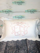 Load image into Gallery viewer, Personalized 12x20 Scalloped Pillow Cover
