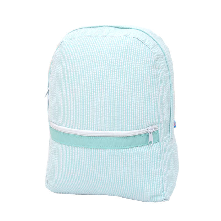 Mint Brand Personalized Seersucker Full Size Backpack - DISCONTINUED - CLEARANCE