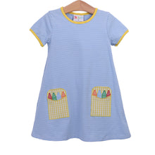 Load image into Gallery viewer, Crayon Pocket Applique Dress
