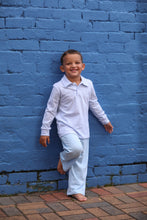 Load image into Gallery viewer, Michael Polo LS -  Light Blue Stripe
