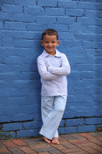 Load image into Gallery viewer, Michael Polo LS -  Light Blue Stripe
