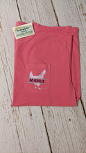 Load image into Gallery viewer, Chicken Mama (or any name) Comfort Colors Brand Short Sleeve Pocket T-Shirt
