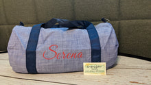 Load image into Gallery viewer, Mint Brand Personalized Seersucker Baby Size Duffel Bag (13&quot;x11.5&quot;)
