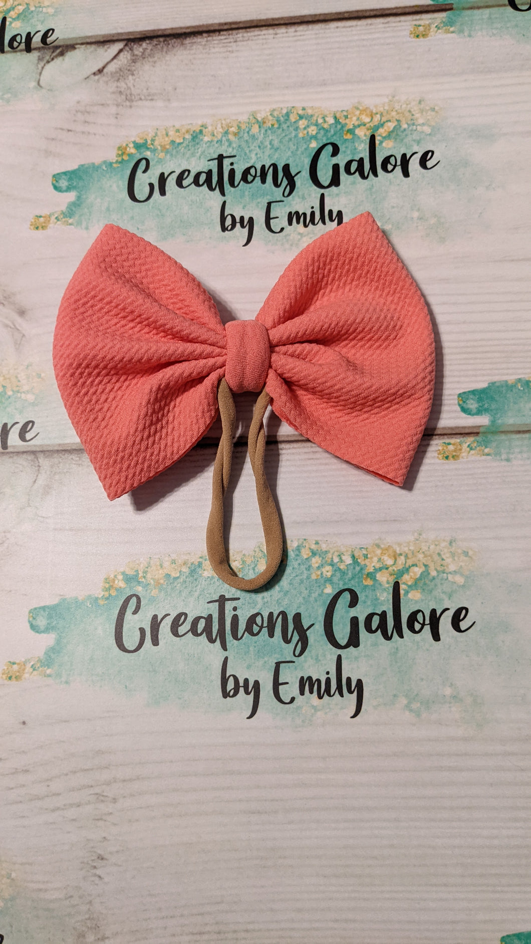 Salmon/Coral Solid Bullet Headwraps & Bows