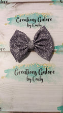 Load image into Gallery viewer, Charcoal Faux Glitter Print Headwraps &amp; Bows
