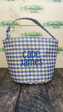 Load image into Gallery viewer, *PRE-ORDER* Embroidered Gingham/Seersucker Buckets for any holiday
