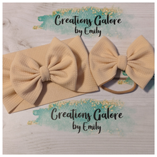 Load image into Gallery viewer, Cream Solid Bullet Headwraps &amp; Bows
