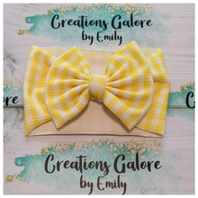 Load image into Gallery viewer, Yellow Gingham Print Headwraps &amp; Bows
