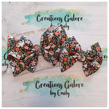 Load image into Gallery viewer, Easter Bunnies Spring Flowers Print Headwraps &amp; Bows
