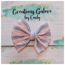 Load image into Gallery viewer, Vintage Rainbow Stripes Print Headwraps &amp; Bows
