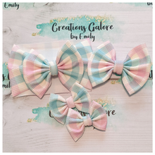 Load image into Gallery viewer, Easter Spring Pastel Gingham Print Headwraps &amp; Bows
