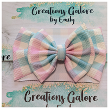 Load image into Gallery viewer, Easter Spring Pastel Gingham Print Headwraps &amp; Bows
