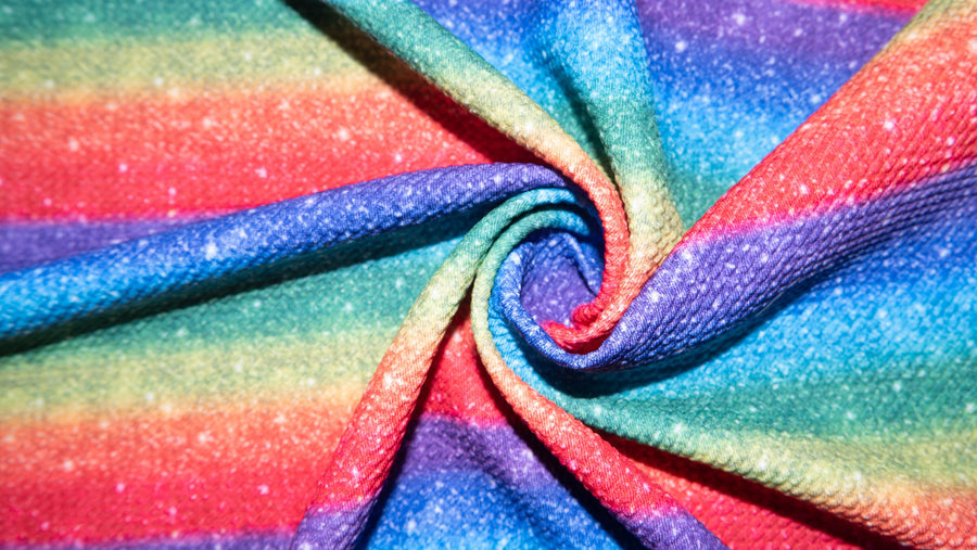 Rainbow Stripe Sparkle Print Headwraps & Bows