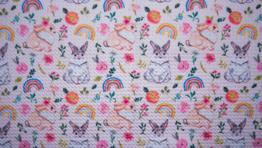 Rainbow Bunny Print Headwraps & Bows
